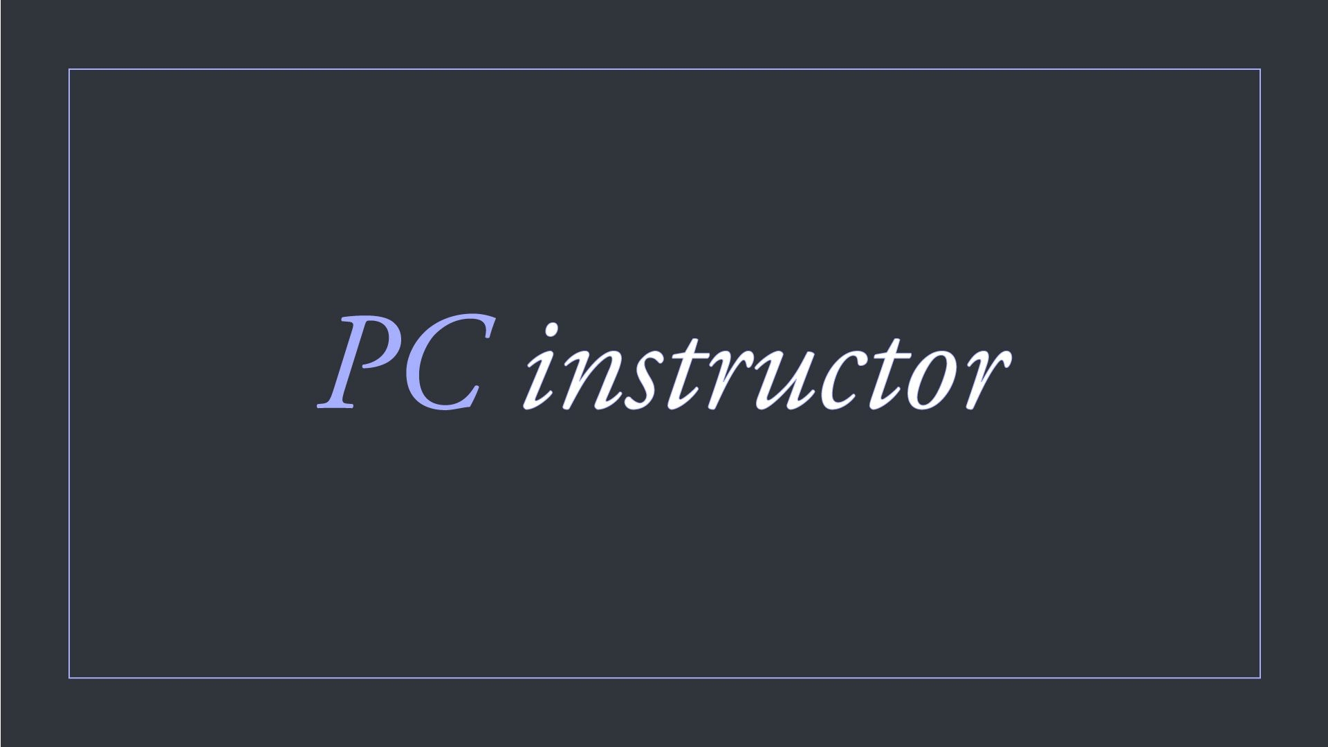 prologue-pcinstructor